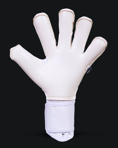 palm view of the kaliaaer secure cut black and white goalkeeper gloves