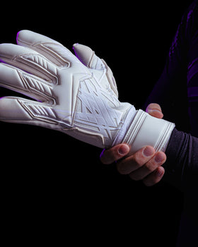 The backhand off the Kaliaaer nitropro goalkeeper gloves