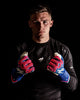 Man wearing goalkeeper gloves