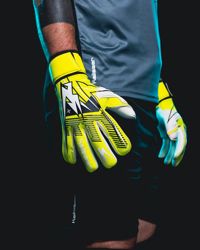 Backhand view of Neo Yellow JH Goalkeeper Gloves