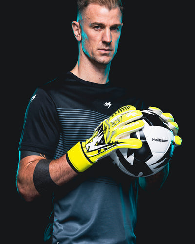 Joe Hart Wearing Neo Yellow Nitrolite Goalkeeper Gloves