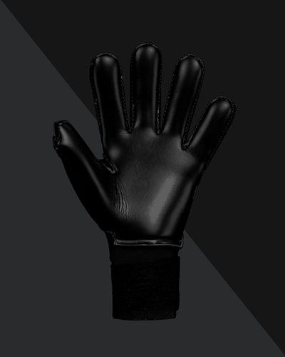 Palm view of black junior fingersave goalkeeper gloves
