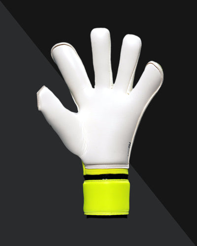 Palm view of the Kaliaaer Neo Yellow JH Goalkeeper Gloves